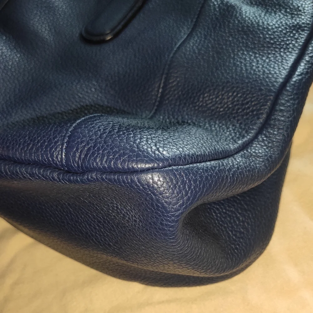 LOEWE Calle Navy Gained Leather Hobo Bag